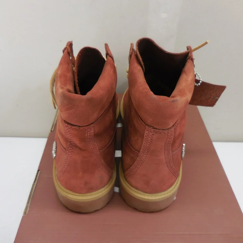 Timberland Premium 6 Inch Waterproof Burgundy Nubuck Boots TB0A15J4 Kids 5.5 M